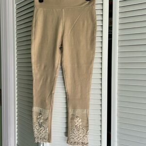 Coco + Carmen S/M khaki pull on leggings